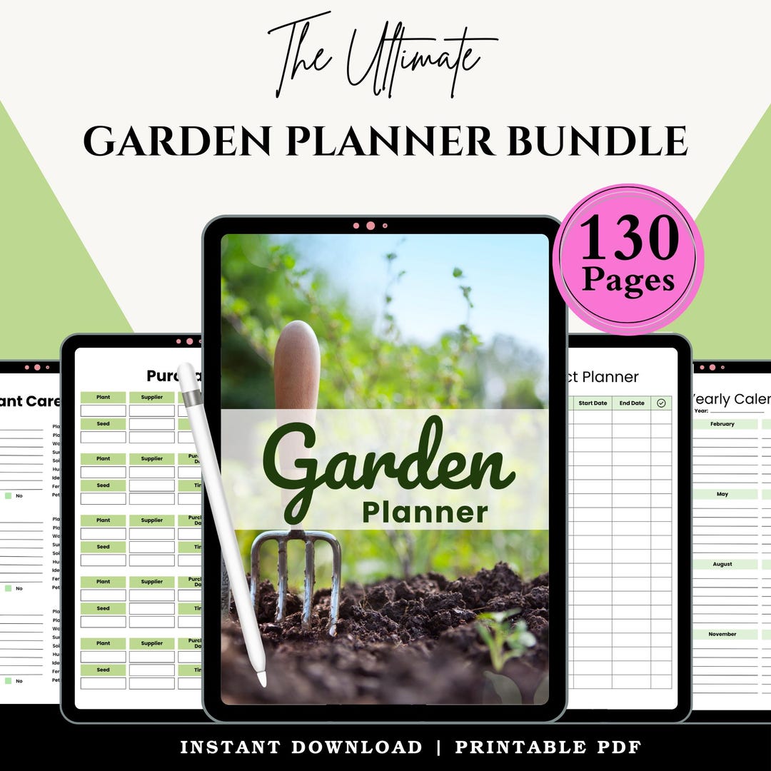 Garden Planner Bundle Printable | Vegetable & Flower Plot Layout ...