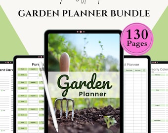 Garden Planner Bundle Printable | Vegetable & Flower Plot Layout | Planting Log Journal | Gardening PDF Kit