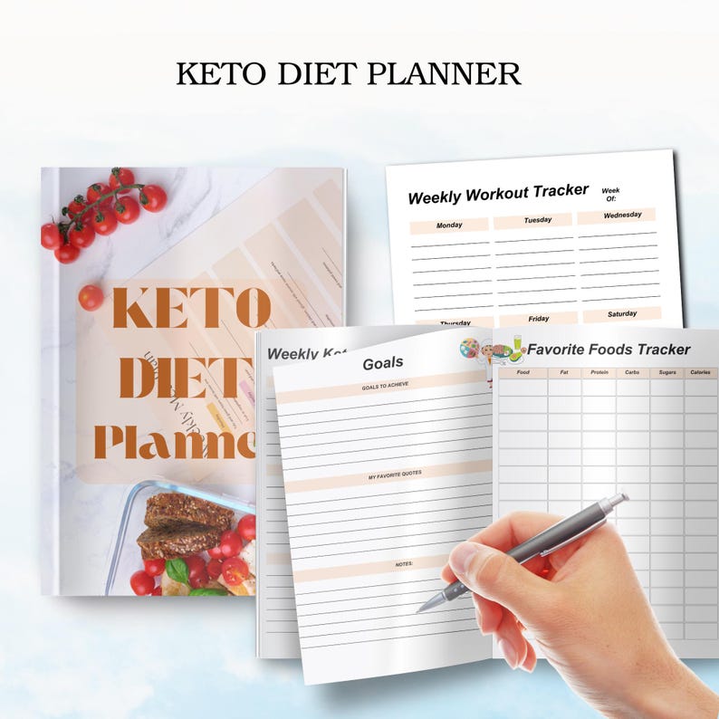 Keto Diet Planner Printable: Low Carb Meal & Fitness Tracker (PDF) - Etsy