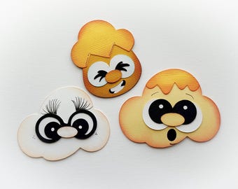 popcorn embellishments set Scrapbook  paper piecing die cut for scrapbook layouts my tear bears kira
