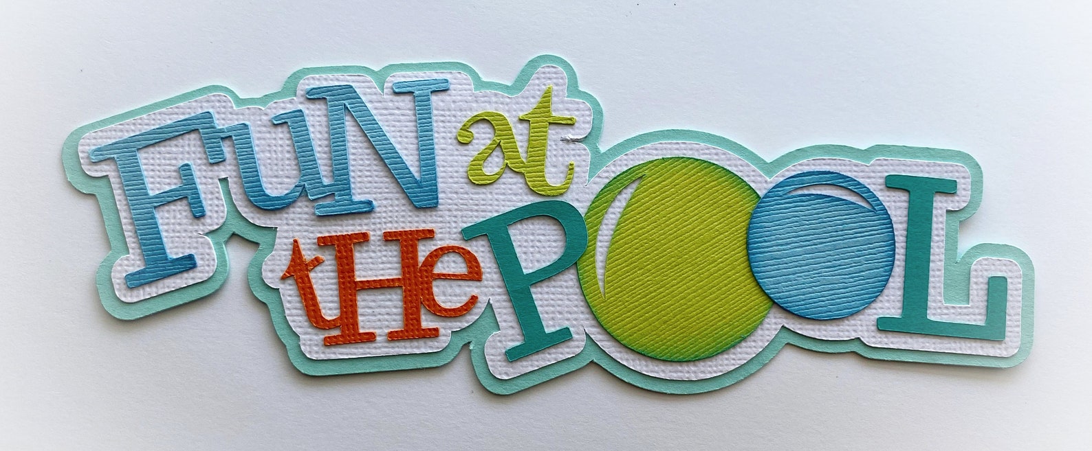 Scrapbook Title Fun at the Pool Title Premade Paper Piecing Layered Die ...