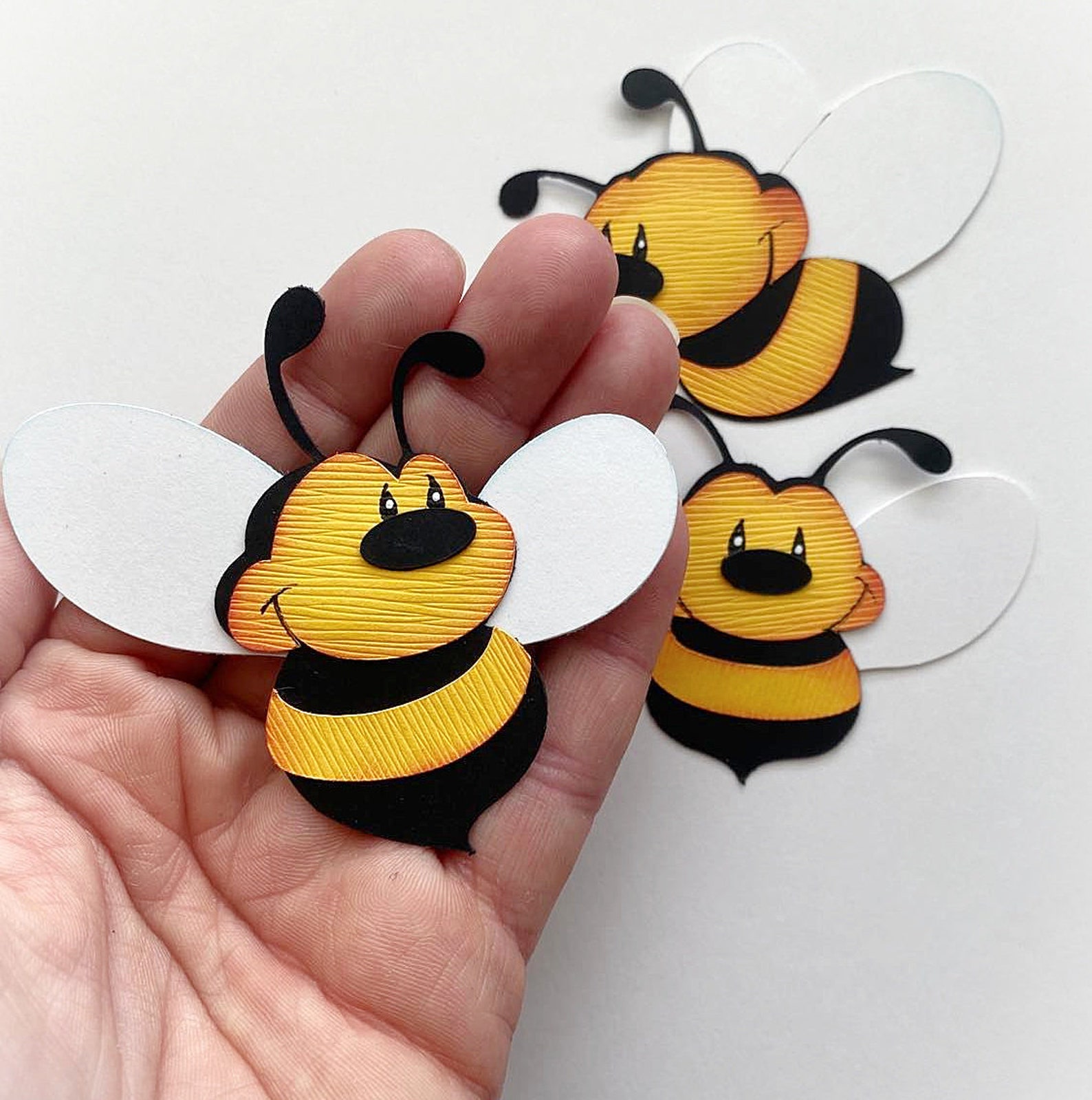 Bees Scrapbook Embellishment Set of 3 Paper Piecing A Layered Etsy