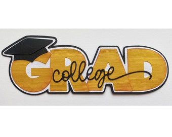College grad Scrapbook embellishment title 2023 theme, a premade paper piecing for scrapbook layouts by my tear bears kira