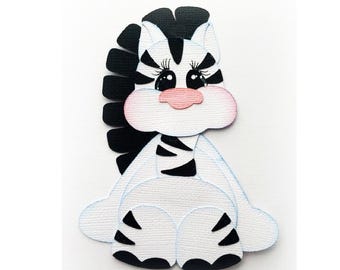 Zebra animal scrapbook baby animal paper piecing for scrapbooks, cards, layouts, papercraft my tear bears KIRA