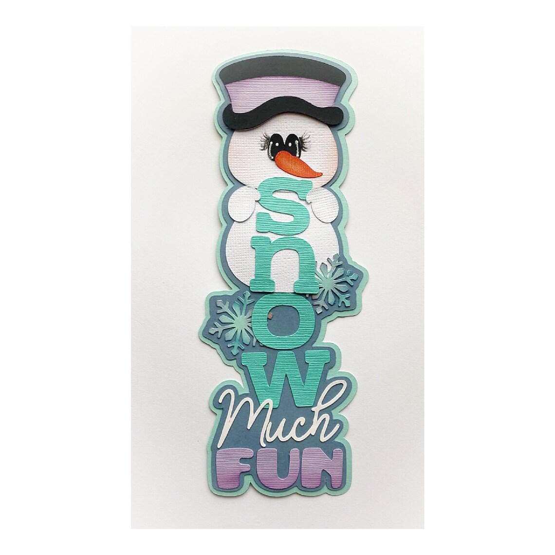 Slimline Scrapbook Die Cut Title Snow Much Fun, Winter Theme A Premade ...