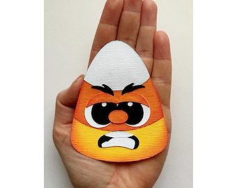 Halloween grumpy candy corn pumpkin Scrapbook embellishments  my tear bears kira