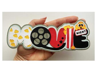 movie  popcorn title set Scrapbook embellishment paper piecing  for scrapbook layouts my tear bears kira