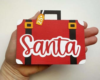 Christmas santa Scrapbook title suitcase vacation travel vacation, a layered paper piecing for scrapbook layouts by my tear bears kira