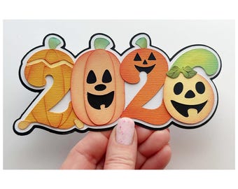 2026 Halloween pumpkins scrapbook embellishment title made to order 4 WEEK SHIP by my tear bears kira