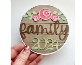 Family 2024 Scrapbook title embellishment life theme . A premade paper piecing for scrapbooks and cards by mytearbears Kira