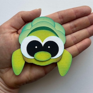Ornement de scrapbooking tortue, bébé animal marin, papier peint sur commande pour albums de scrapbooking, cartes, mises en page et plus encore par my larme ours KIRA