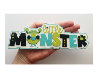 Scrapbook title  Monster little monster, kids grandkids  theme, a premade paper piecing for scrapbook layouts and more by my tear bears kira