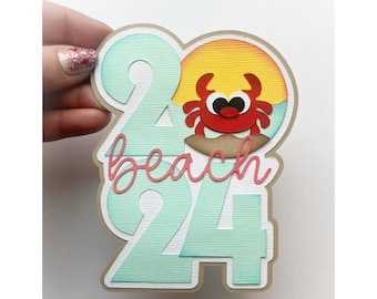 Beach 2024 scrapbook embellishment summer vacation theme premade paper piecing for scrapbook layouts by my tear bears kira