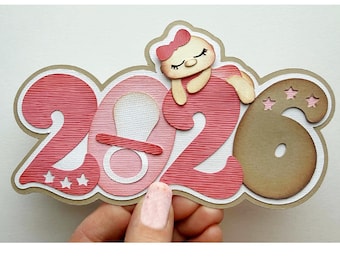 Baby girl Scrapbook 2026 title, embellishment baby book newborn made to order paper piecing for scrapbook layouts