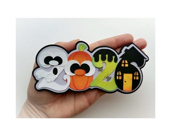 2026 Halloween scrapbook embellishment title ghost pumpkin frank haunted house made to order by my tear bears kira
