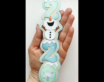 2026 winter snowman scrapbook embellishment title made to order 4 WEEK SHIP by my tear bears kira