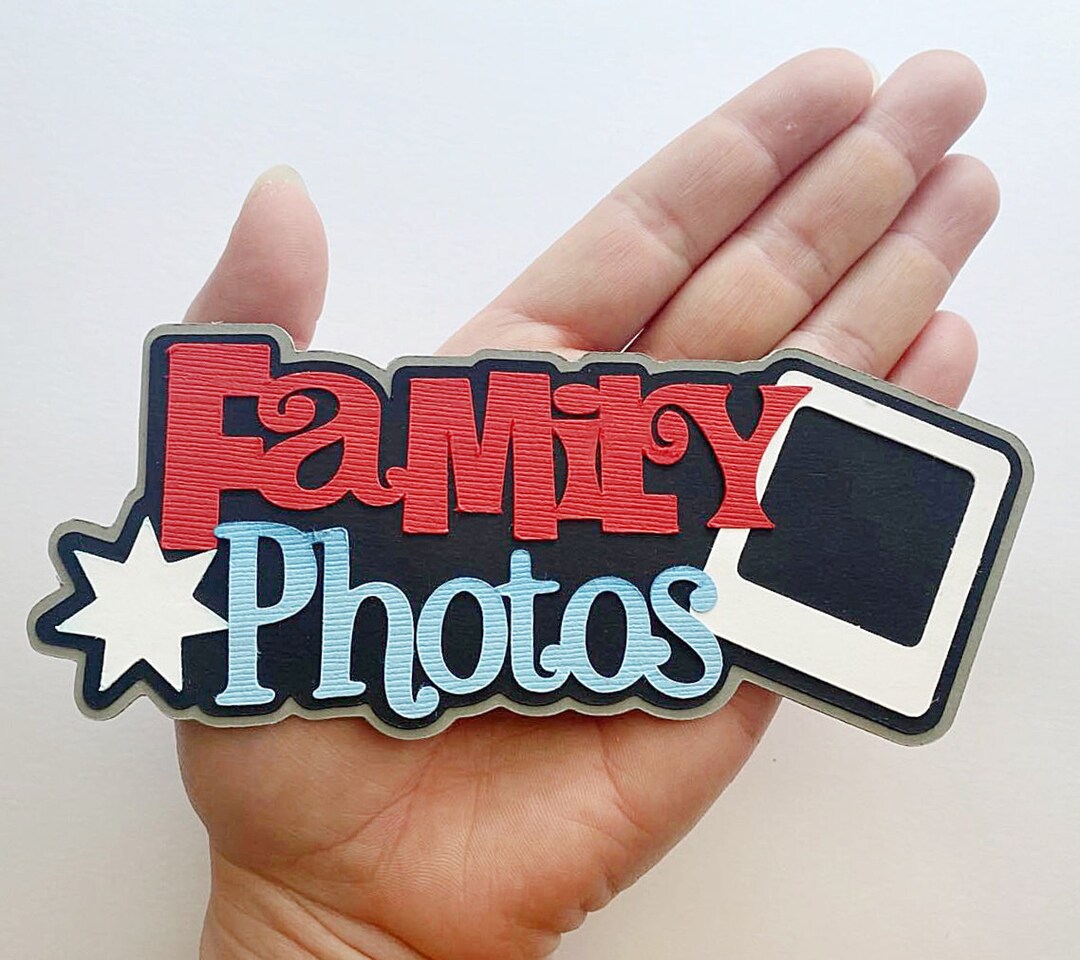 Family Scrapbook Embellishment Family Photos Title Premade Paper ...