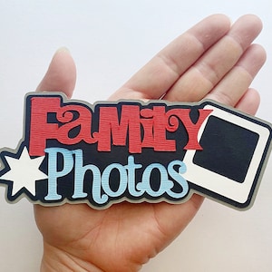 Family Scrapbook embellishment  Family photos title premade paper piecing paper die cut for scrapbook layouts by my tear bears kira