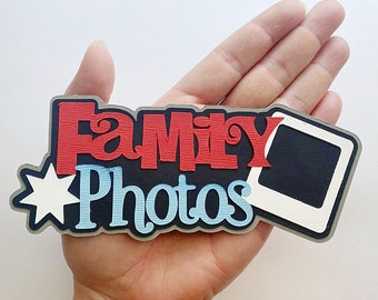 Family Scrapbook embellishment  Family photos title premade paper piecing paper die cut for scrapbook layouts by my tear bears kira