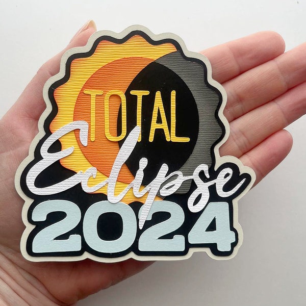 Total eclipse 2024 Scrapbook title  MADE TO ORDER  for scrapbook layouts, cards, and more by my tear bears kira