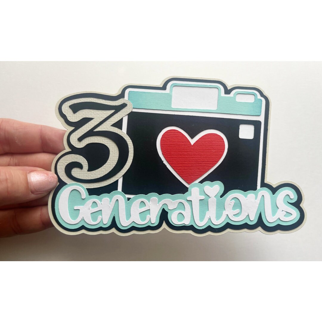 Family Generation Scrapbook Title 3 Generations. A Premade Paper