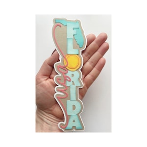 Florida scrapbook title vertical orientation slimline , USA state theme paper piecing for scrapbook layouts by my tear bears kira