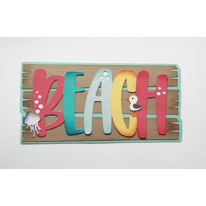 Embellissement d'album de plage, thème d'été de jours de plage. Un morceau de papier préfabriqué pour des mises en page de scrapbooking et plus encore par my Tear Bears Kira