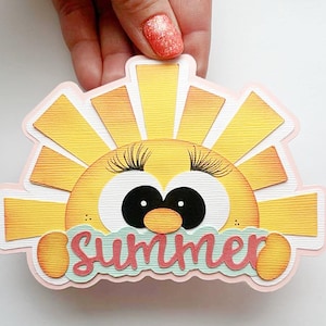 Embellissement d'album d'été, thème d'été de crème glacée à l'eau de plage, au soleil. Une pièce en papier pour mises en page de scrapbooking réalisée par My Tear Bears Kira