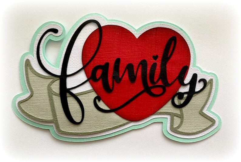Scrapbook Die Cut Family Title Premade Paper Piecing Layered Etsy