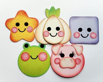 squishies scrapbook set of 5  embellishment Scrapbooking paper piecing for scrapbook layouts by my tear bears kira