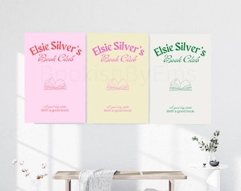 Elsie Silver Book Club digitale print | Romantische muurkunst cowboy kleine stad | Afdrukbaar kinderachtig decor | Chestnut Springs Esthetiek