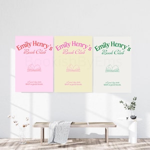 Emily Henry Book Club Digital Print | Romance Book Lover Wall Art | Printable Reading Decor | Bookish Aesthetic | Digital Download