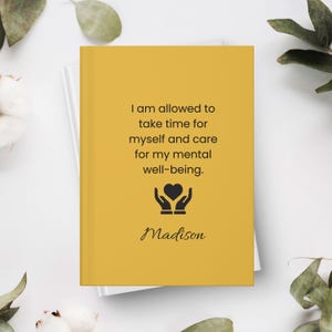 Personalized Name Mental Health Journal, Custom Notebook Keepsake Gift, Mental Health Diary, Custom Journal, Self-Care Planner, Diary Book