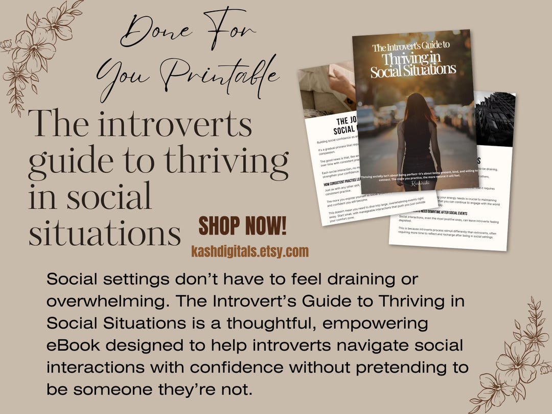 Social Introverts Examples Introvert's Guide to Thriving in Social Situations Ebook Canva Template ...