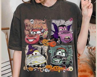 Retro Radiator Springs Cars Movie Halloween Shirt, Lightning McQueen Halloween Shirt, Disney Halloween Trip, Halloween Party, Pumpkin