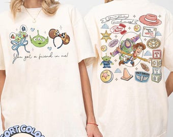Comfort Colors® Disney Pixar Toy Story Shirt, Woody Buzz Rex Hamm Tee, Pizza Planet Shirt, Disneyland Magic Kingdom Trip Tee