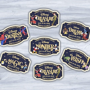 Personalized Disney Family Name & Cruise Ship Stateroom Door, Cruise Line Ship Name Door Magnet, Family Cruise Trip,Wish Magic Dream Fantasy