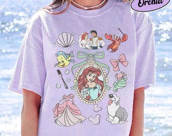 Retro Disney Little Mermaid Shirt, Women's Little Mermaid Ariel Shirt, Disney Ariel Mermaid Shirt,Disneyland Shirt Girls Ariel Mermaid Shirt