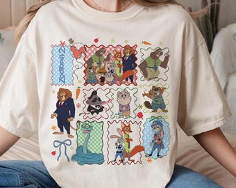 Camiseta con personajes de Zootopia 2 de Disney, de Coquette Bow, Judy Hopps, Nick Wilde, Gary De'Snake, Zootrópolis, viaje familiar a Disneyland 2026