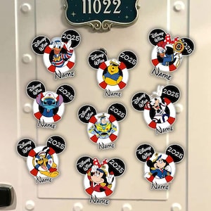 Personalized Disney Cruise 2025 Magnet, Mickey and Friends, Disney Family Cruise Trip 2025, Disney Wish Dream Cruise Ship Stateroom Doors