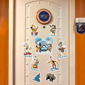 Personalized Mickey & friends Disney Alaska Cruise Magnet, Family Cruise Magnets For Cruise Ship Stateroom Door, Disney Wonder Magnet