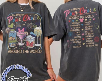 Camiseta "Estoy tomando decisiones por todo el mundo", camiseta "Beber en Epcot", camiseta de Disney Epcot, Epcot World Tour, camiseta de vacaciones familiares de Disney