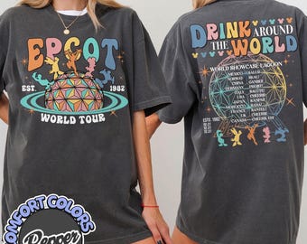 Retro Epcot Drink Around The World Shirt, Drink Around The World Shirt, Disney Epcot 1982 Shirt, Epcot Drink Around The World Shirt