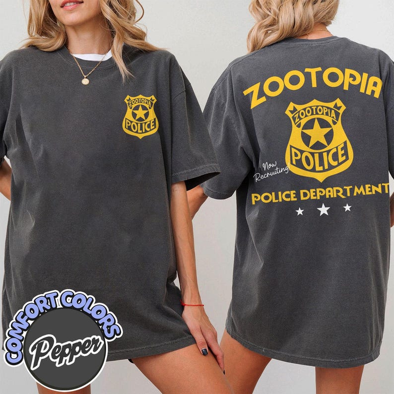Dubbelsidig Zootropolis-tröja, Disney Zootropolis-tröja, Disneyland-familjematchning, Disney-födelsedagspresent bild 1