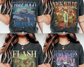 Camiseta familiar de Zootopia, Judy Hopps y su equipo, camiseta pirata con personajes de Zootopia de Disney, Disneyland, Disneyworld, camiseta familiar Disney a juego