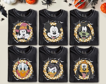 Vintage Disney Halloween All Characters Shirts, Mickey And Friends Halloween Shirt, Halloween Party Shirts, Disney Family Halloween Shirts
