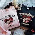 Couple Mouse And Girlfriend Embroidered Sweatshirts, Magical Land Valentine Embroidered Hoodie, Cartoon Mouse Couple Embroidered Sweaters