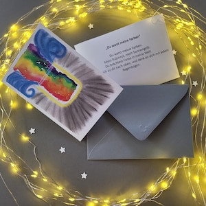 Trauerkarte "Du warst meine Farben", Klappkarte, Karte, Abschied, Beileid, Verlust, Anteilnahme, Trauerkarte in bunt, Beileidskarte