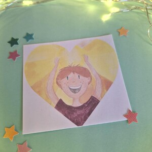 Sticker "Lass dein Licht leuchten", Aufkleber, handgemalt, Herzform, Geburtstag, Einschulung, Geschenk, Sticker, Papiersticker, gemalt