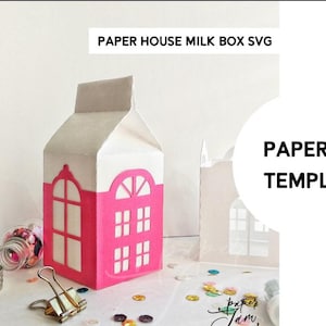 Christmas Paper House Gift Box SVG – DIY Milk Carton Template for Cricut & Silhouette
